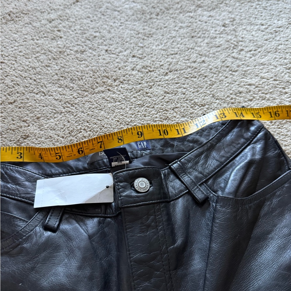 New Gap black 100% leather bootcut pants 10 - Picture 5 of 8